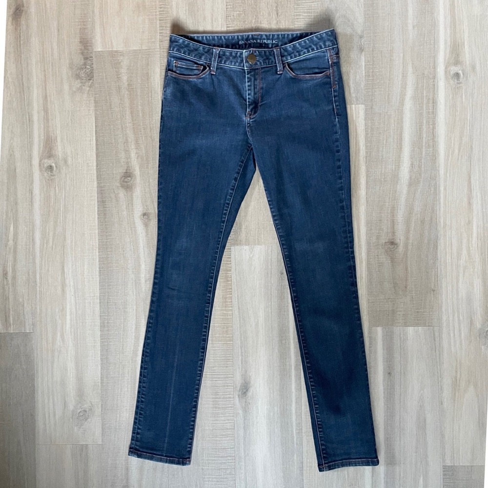 Banana Republic Dark Rinse Mid-Rise Stretch Skinny Jeans 27 Short